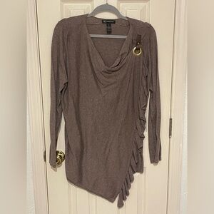 INC International Concepts Ruffle Wrap Cardigan